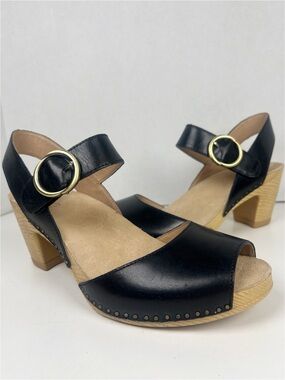 DANSKO Women’s Size EU 42 / US 11.5-12 Black Tamra Ankle Strap Peep Toe Sandal
